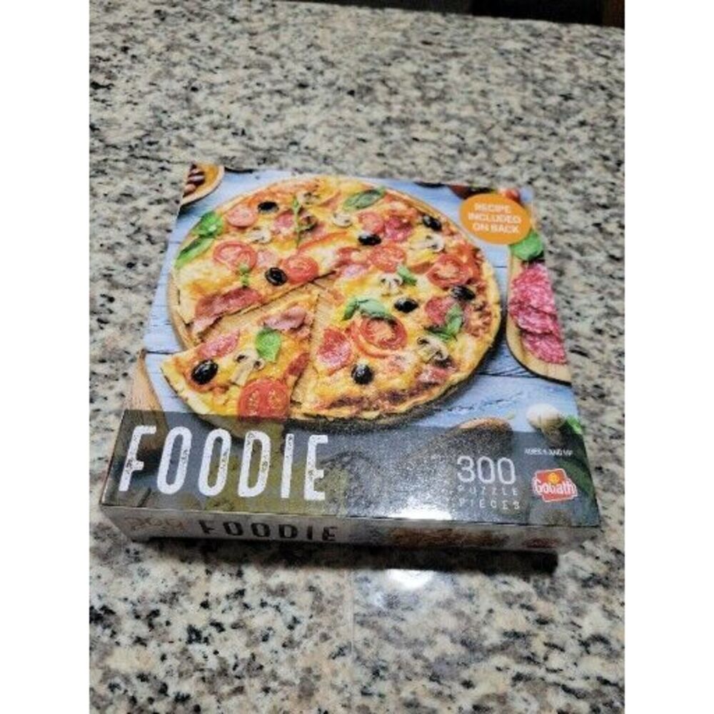 Foodie  300 Piece  Pizza Cardboard Jigsaw Puzzle with Recipe Included by Goliath